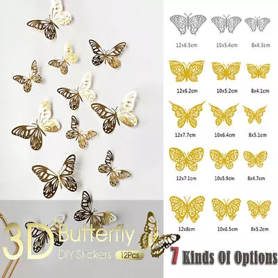 $4.46 • Buy 12x 3D Butterfly Wall Decals Stickers Removable Kids Nursery Decoration NEW AU