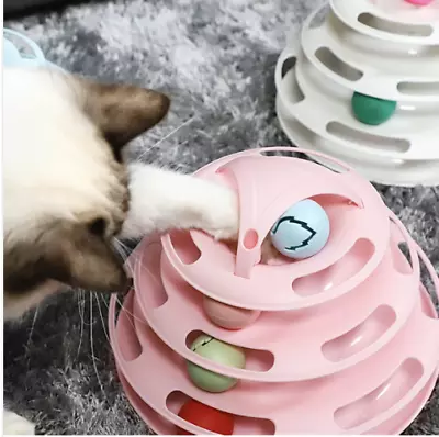 Funny Cat Toy Plastic Tower Interactive Track Ball Playing Game  • $15.50