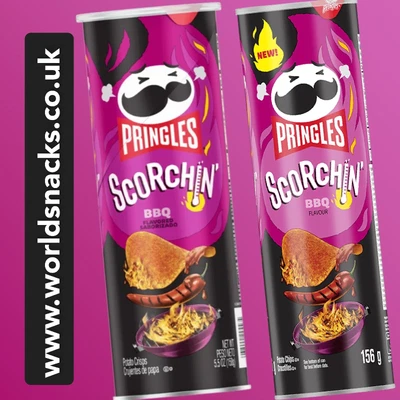£15 • Buy Pringles Scorchin BBQ 156G Tubes Crisps Import American Snack Spicy Barbecue X2