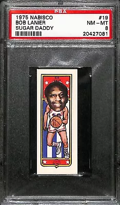 1975 Nabisco Sugar Daddy #19 Bob Lanier Detroit Pistons PSA 8 NM-MT 7171 • $44