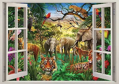 £18.99 • Buy Jungle Animals 3D Wall Sticker Art Poster Decals Murals Kids Room Nursery Z27