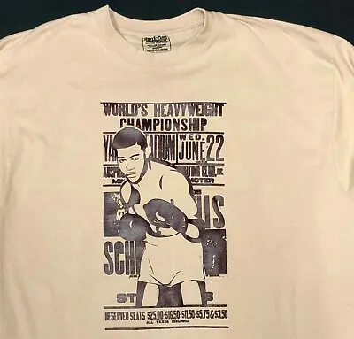 Boxing Shirt Mens 2XL Joe Louis Max Schmeling Heavy Weight Fight Yankee Stadium • $32.99