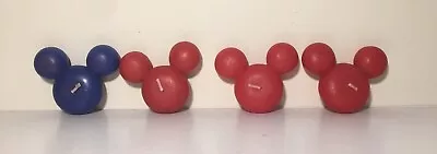 Disney Mickey Mouse Candles Lot Of 4 Vintage Red & Blue • $10