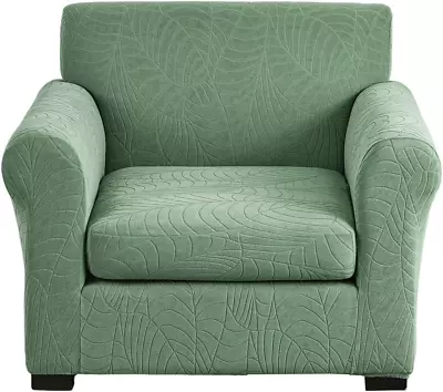 2 Piece Chair Cover Stretch Sofa Couch Slipcovers Jacquard Armchair Cover With S • $51.99