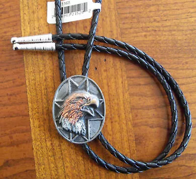 Bolo Tie Western Wear Square Dance TRI-Color Eagle Bolo Tie Made In USA • $11.99