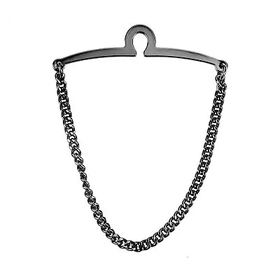 Men's Tie Chain Gold Silver Black Clips Link Large Small Tone  • $23.24