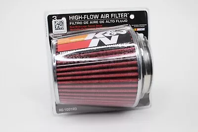 K&N 4  Universal Clamp On Oiled High Flow Red Air Filter Intake • $49.99