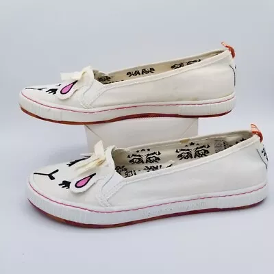 TIGERBEAR REPUBLIK Bo Peep Sz  9 White Slip On Cushion Sneakers Lamb Face • $14.99