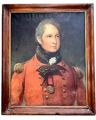 Antique American Realist Portrait Military Officer Red Uniforms Civil War? Signe • $945