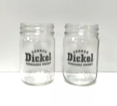 George Dickel Whiskey 12 Oz Mason Jar Glass - Set Of Two (2) Glasses - New & F/S • $19.95