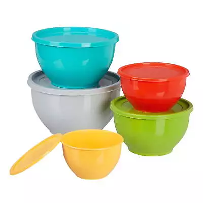 Mainstays 10 Pc Plastic Mixing Bowl Set With LidsNewFree Shipping • $11.59