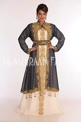 Haute Coutre Royal Moroccan Caftan Kaftan Maxi Dress Hand Made Wedding Gown  • $122.49