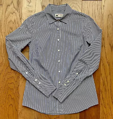 Thomas Mason For J. Crew Striped Blue White Perfect Shirt Size 0 • $44