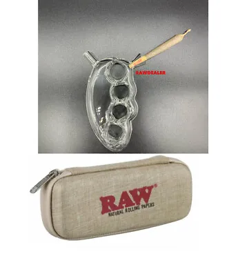 $24.99 • Buy Raw Cone Wallet  Zipper Case +glass Knuckle Cone Bubbler Smoke Water Pipe