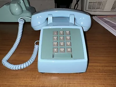 Vintage MCM Phone - Aqua Blue Western Electric 2500DMG Desk Touch-Tone Telephone • $80