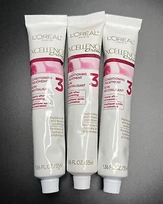 Lot Of 3 Loreal Paris Excellence Creme Conditioning Hair Treatment White Tubes • $27