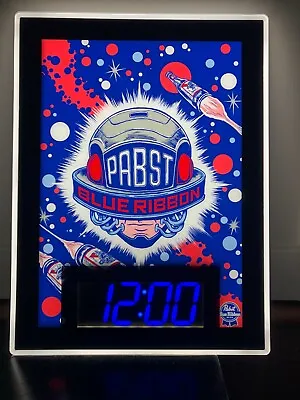 Pabst Blue Ribbon Led Beer Sign Man Cave Clock Pbr Robot Space Aliens Rocket New • $349.99