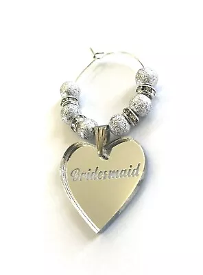 £1.70 • Buy Personalised Wedding Table Glass Charm Place Setting Stardust Favour Gift Hen