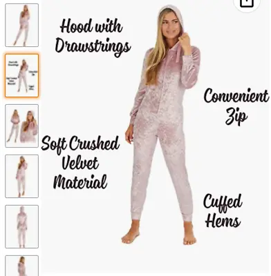 Ladies Plush Velvet Hooded Jump Suit Dressing • £22.99
