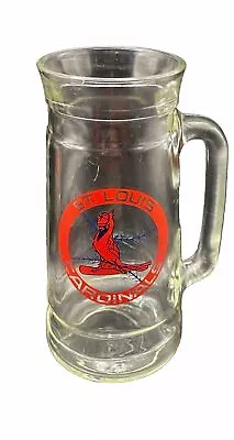 Vintage St Louis Cardinal Glass Mug Beer 7” Handle MLB Baseball Souvenir Peanuts • $9