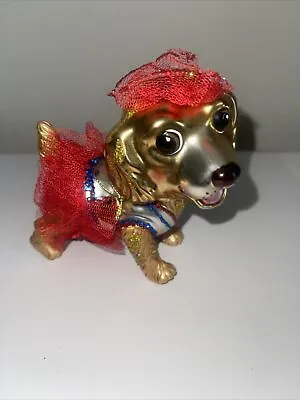 Dachshund By Robert Stanley Hand Blown Glass Girl Dog Christmas Ornament  • $7