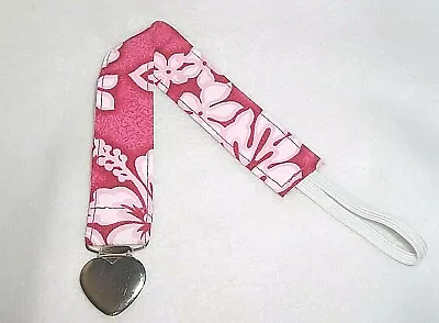 Pacifier Holder Clip Leash Paci Binky NB Baby Infant Toddler Pink Flowers • $4