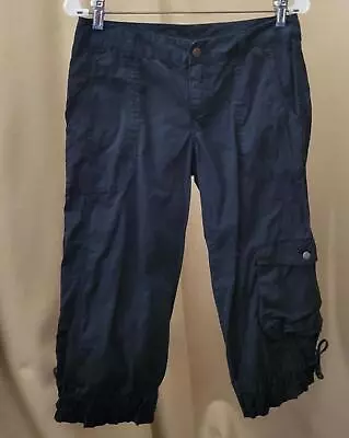 Y2K London Jean Sz 4 Chino Black Cargo Capri Pants Victoria Secret • $18