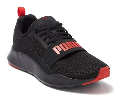 $89.95 • Buy Puma Wired Mens Running Shoes Fitness Gym Workout Trainers Black Red US 9.5