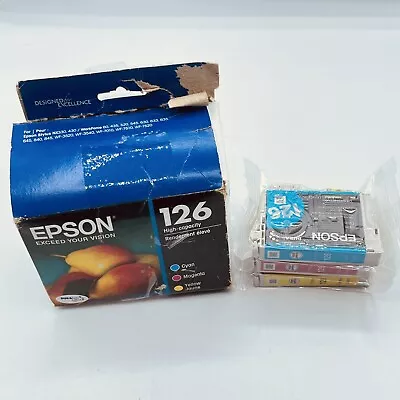 Genuine Epson 126 High-Capacity Ink Cartridge Cyan/Magenta/Yellow Expire 09/2022 • $19.99