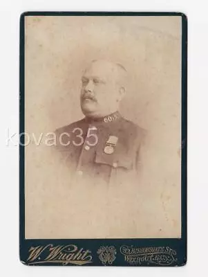 LONDON METROPOLITAN RESERVE POLICEMAN  60-NR  With MEDAL Cabinet Photo C.1890 • £9.99