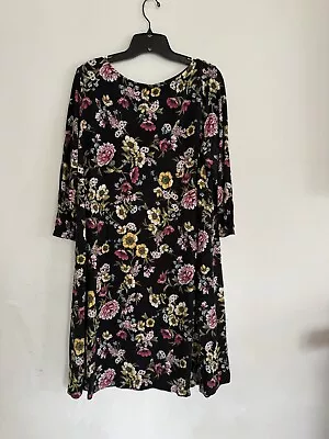 J Jill Womens Wearever Collection Soft Stretchy Floral Casual Dress Size Large • $20.99