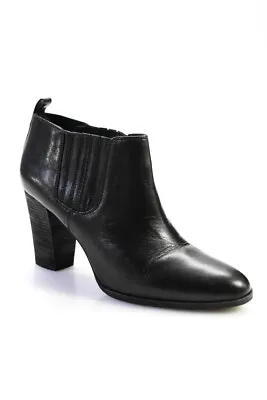 Michael Michael Kors Womens Round Toe Leather High Heel Ankle Boots Black Size 9 • $40.81