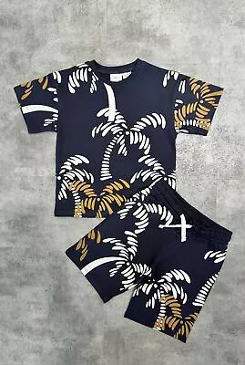 NWT Zara Palm Tree Printed Tshirt And Short Set For Kids Unisex • $20.99
