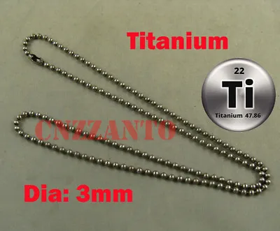 Titanium Military Army Ball Bead Chain Necklace / Titanium Dog Tag Anti-allergy • $16.99