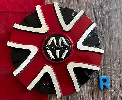 #R (1) Massiv Chrome Wheel Center Cap Red CS584-1A • $19.95