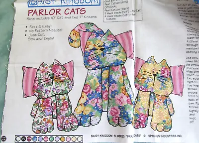 $7.50 • Buy Vintage Daisy Kingdom Parlor Cats Cut & Sew Fabric Panel  #3823