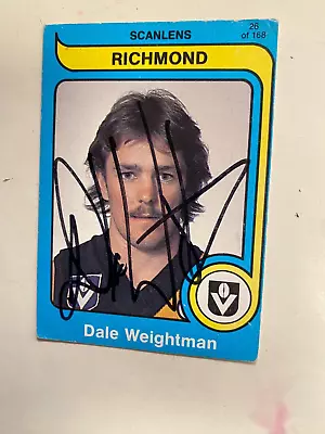 Dale Weightman Richmond 1980 Hand Signed 2023 Scanlens  Card • $24.95