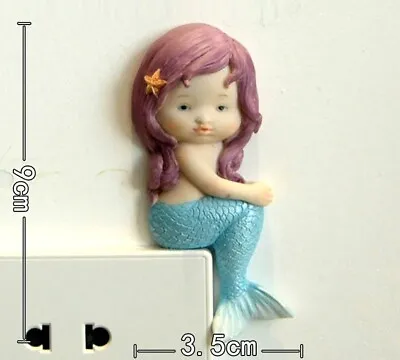 Mermaid Angel Switch Sticker Resin Wall Socket Statue Bedroom Home Decor • $10.99