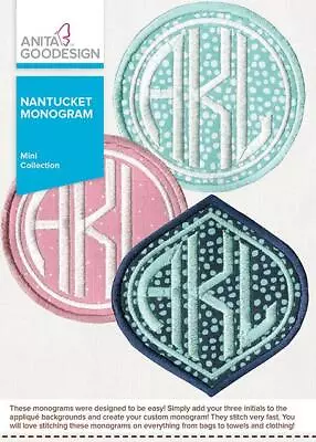 Nantucket Monogram Anita Goodesign Embroidery Machine Designs CD • $15.99