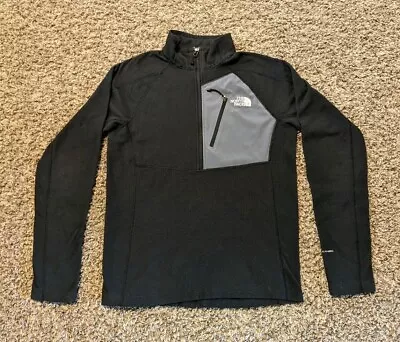 North Face Men's Jacket Size S Black/Gray Fleece Half Zip Zipped CLEAN!! • $18.99