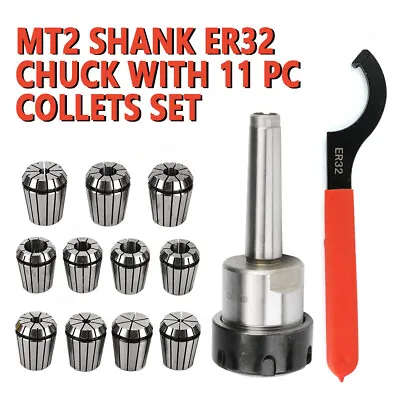 Mt2 Er32 Morse Taper Collet Chuck Tool Holder Er32 Collet Kit Milling Tool Set • $59