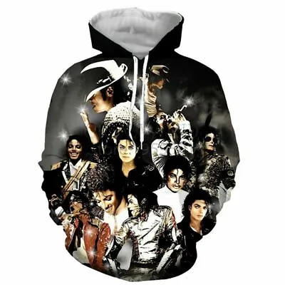 Fashion Michael Jackson 3d Print Men/Women's Hoodies Sweatshirt Pullover Jacket • £19.19