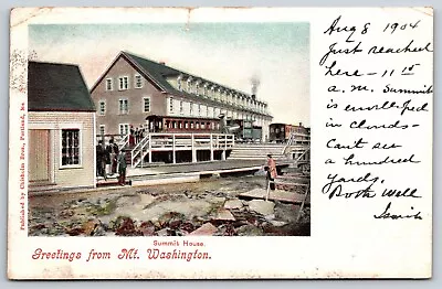 Train Summit House Mt Washington New Hampshire NH 1904 Vintage Postcard E13 • $3.99