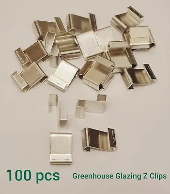 £5.49 • Buy Greenhouse Spare Parts Z Glazing Glass Clips Panel Fixing Pack Of 100 Pcs