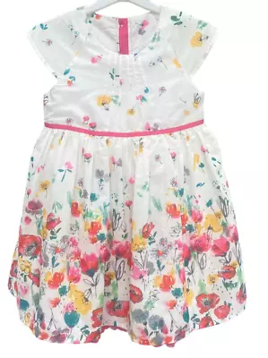 Marks & Spencer M&S Baby Girl Dress Multicoloured Floral Frill Netting 18-24 Mth • £8.99