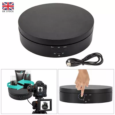 360° Rotating Electric Turntable Display Stand Jewelry Photography Show Holder • £13.69