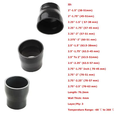 1'' 2'' 3'' 4'' 5'' Turbo Intercooler Intake Silicone Hose Reducer Coupler Pipe • $8.60