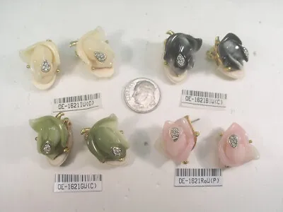 4 ..pairs  Designer Dolphin Ore  Earrings Vintage Crystals Wholesale Lot 1662bw • $17.95
