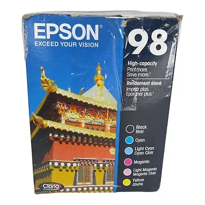 Epson 98 High Capacity 5 Ink Cartridge Cyan Magenta Light Magenta Yellow Bk11/21 • $35.97