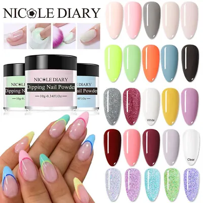 $1.45 • Buy NICOLE DIARY Nail Dipping Powder Acrylic Glitter French Effect Nail Art Pigment